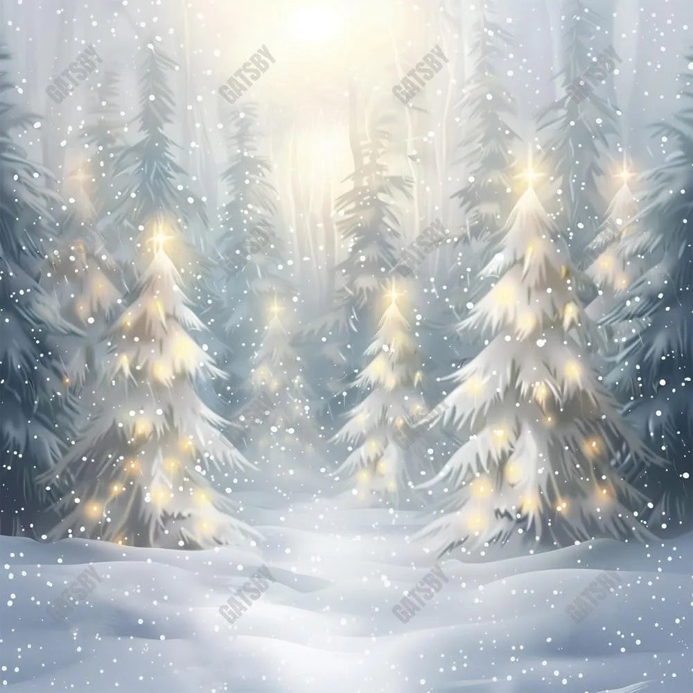 Snowy Winter Scene Photography Backdrop GBSX-99906 - Gatsby Backdrop