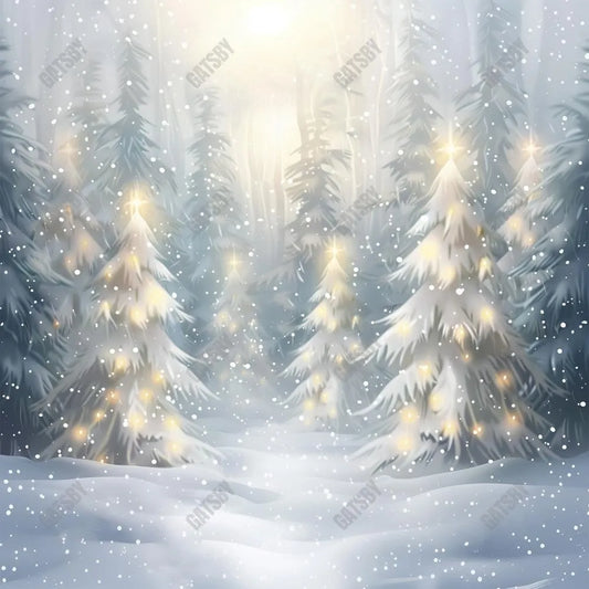 Snowy Winter Scene Photography Backdrop GBSX-99907 - Gatsby Backdrop