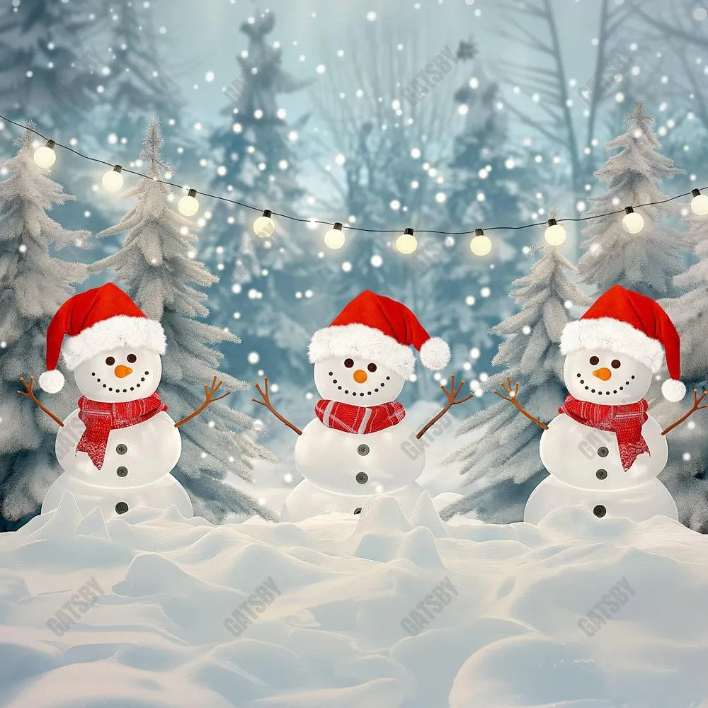 Snuggly Snowman Wonderland Photography Backdrop GBSX-99908 - Gatsby Backdrop