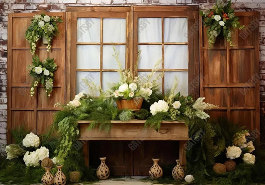 Spring Botanical Floral Window Photography Backdrop - Gatsby Backdrop