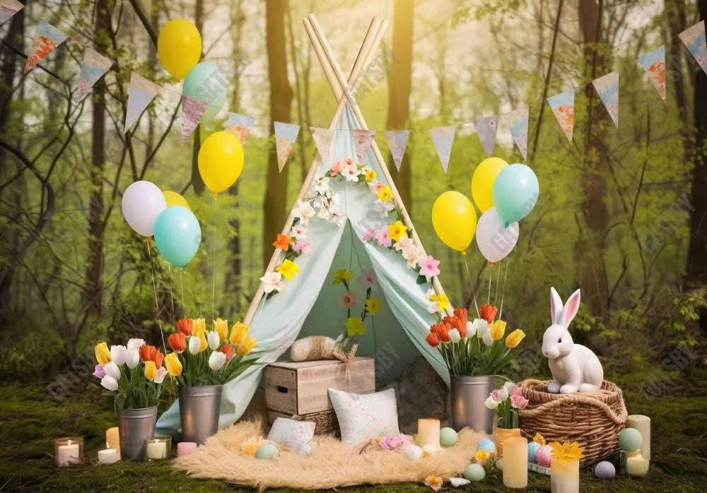 Spring Easter Tent Backdrop - Gatsby Backdrop