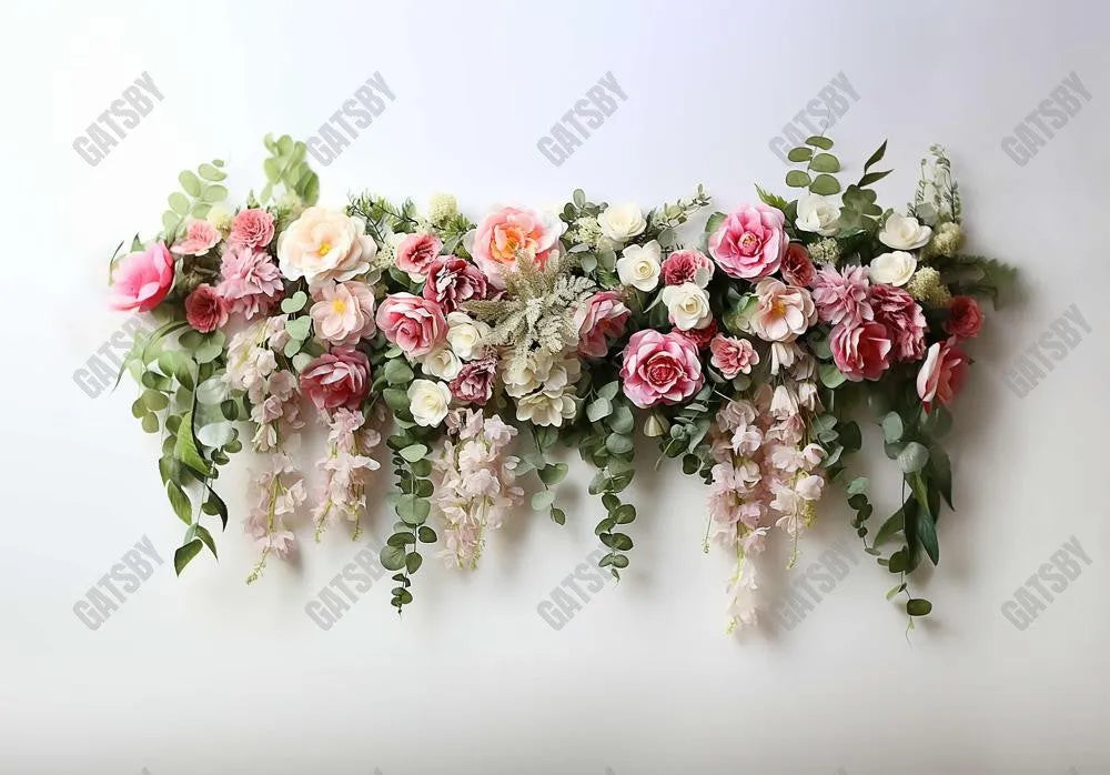 Spring Flowers Garland Backdrop - Gatsby Backdrop