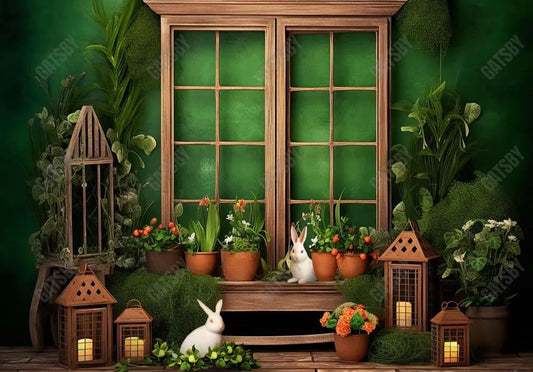 Spring Green Easter Window Backdrop - Gatsby Backdrop