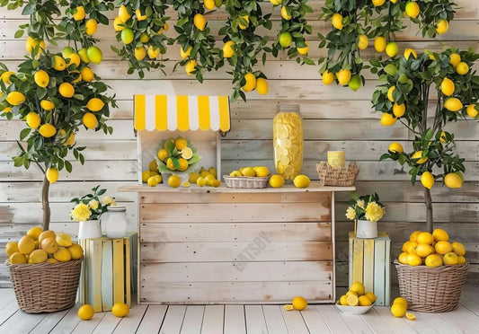 Spring Lemon Stand Backdrop - Gatsby Backdrop