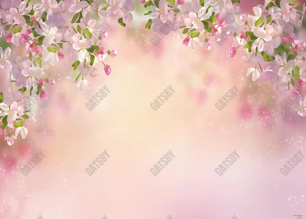 Spring Pink Floral Backdrop - Gatsby Backdrop