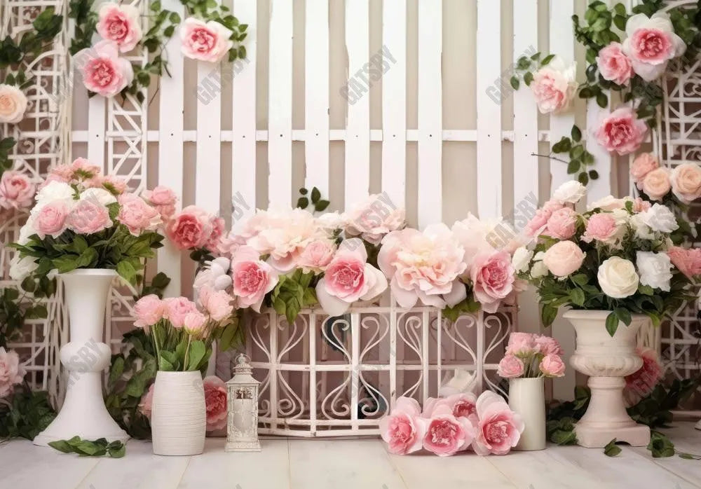Pink Spring Backdrop Spring Pink Flower Backdrop – Gatsby Backdrop