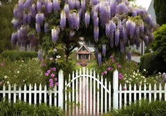 Spring Purple Flowers Garden Backdrop - Gatsby Backdrop