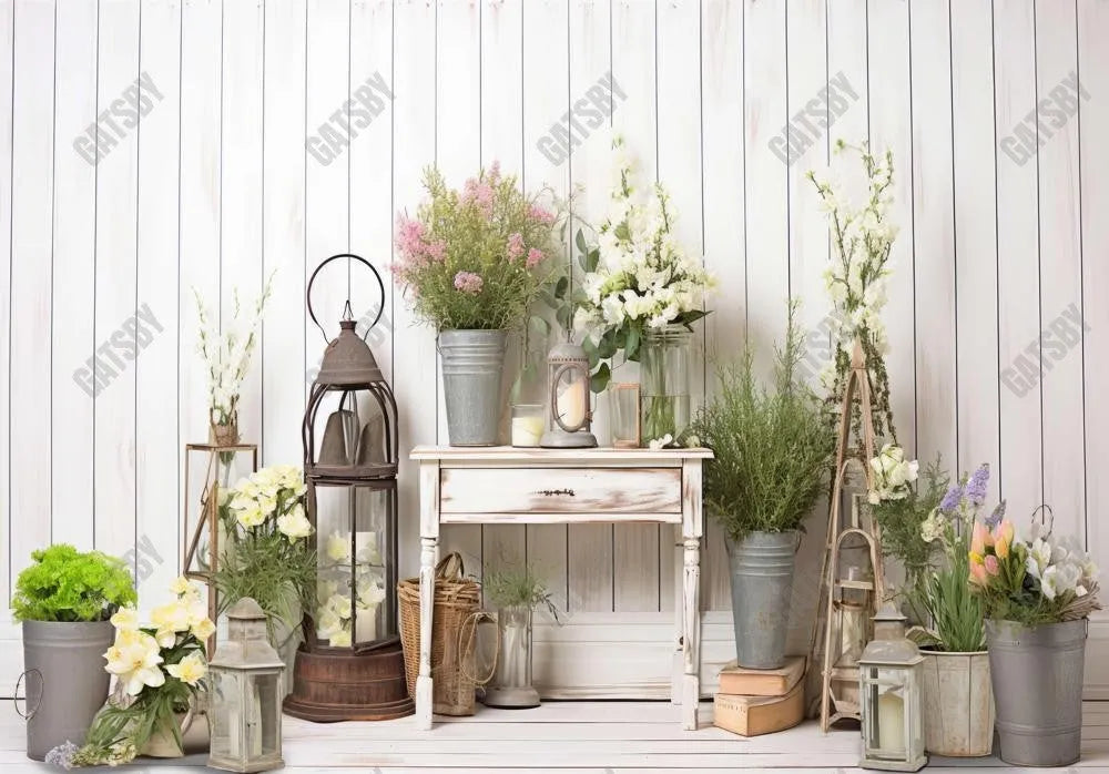 Spring Rustic Flower Workshop Backdrop - Gatsby Backdrop