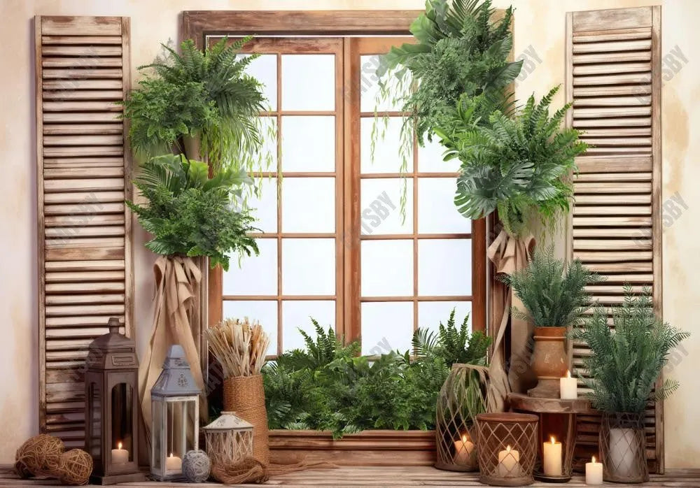 Spring Wood Window Backdrop - Gatsby Backdrop