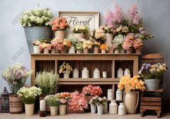 Spring Wooden Fresh Flower Shelf Backdrop - Gatsby Backdrop