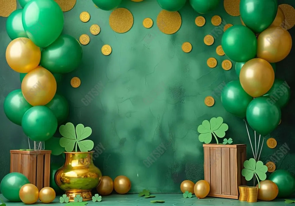 St. Patrick's Day Balloons Backdrop - Gatsby Backdrop