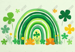 St. Patrick's Day Green Rainbow Lucky Clover Backdrop - Gatsby Backdrop