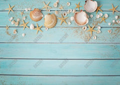 Starfish And The Shells Wood Backdrop Aec-00658 - Gatsby Backdrop