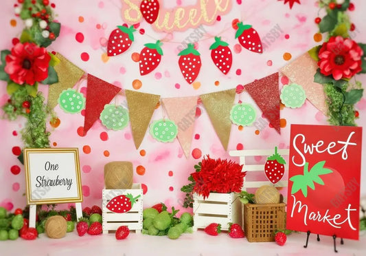 Strawberry Photography Backdrop Ym8T-B0476 - Gatsby Backdrop