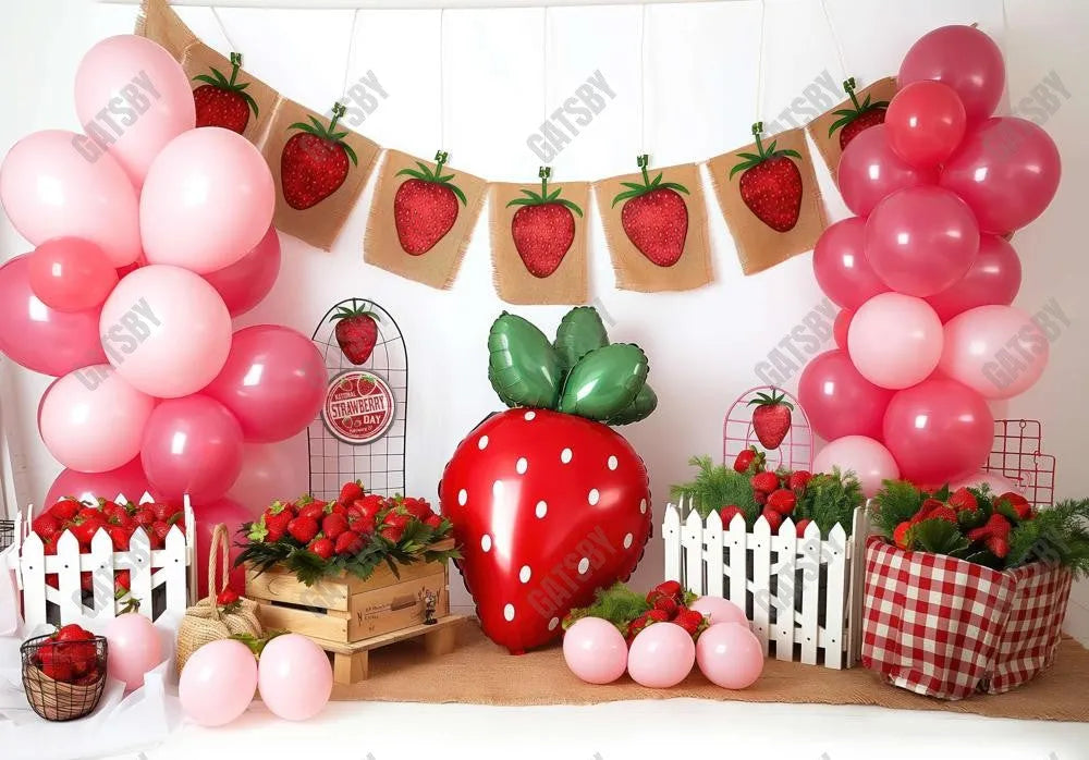 Strawberry Photography Backdrop Ym8T-B0477 - Gatsby Backdrop