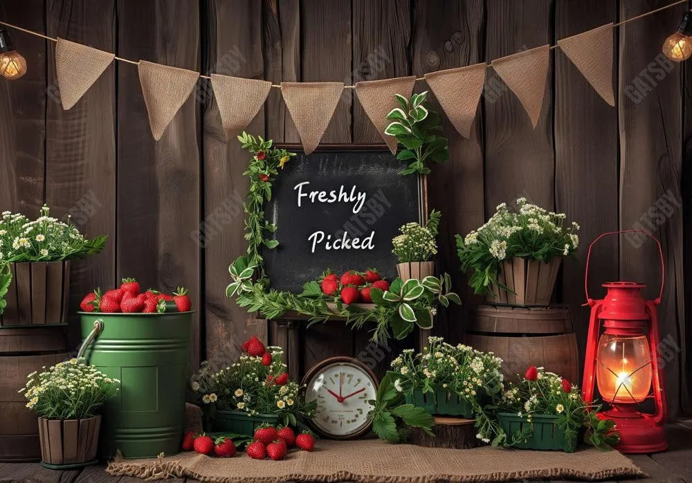 Strawberry Wooden Wall Backdrop - Gatsby Backdrop