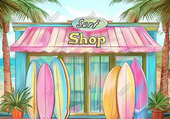 Summer Beach Surboard Shop Backdrop - Gatsby Backdrop