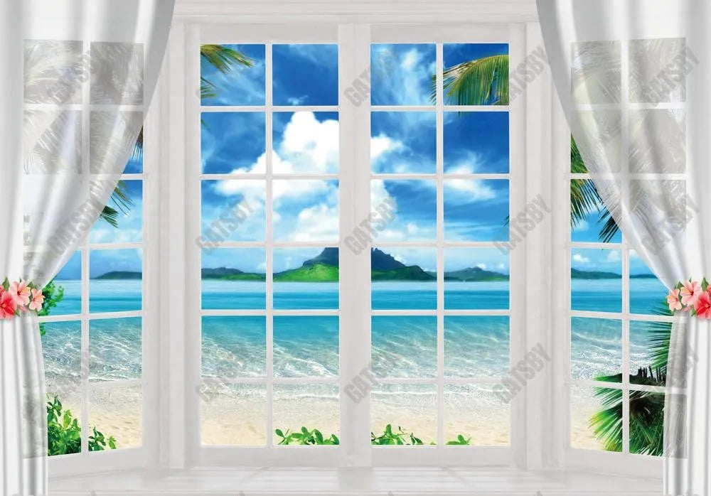 Summer Beach Window Backdrop - Gatsby Backdrop