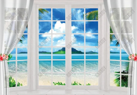 Summer Beach Window Backdrop - Gatsby Backdrop