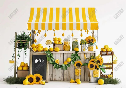 Summer Lemon Stall Backdrop - Gatsby Backdrop