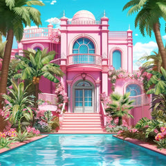 Summer Pool Dolly Dream House Photography Backdrop GBSX-99927 - Gatsby Backdrop