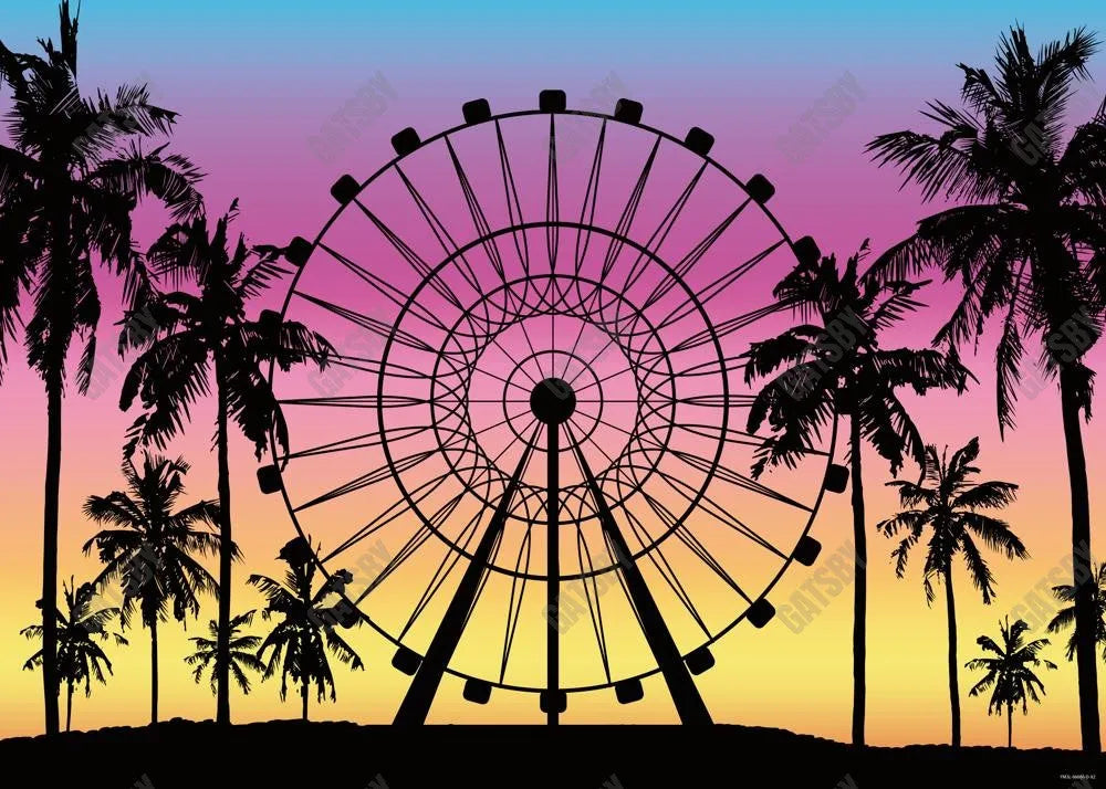 Summer Seaside Ferris Wheel Photography Backdrop - Gatsby Backdrop