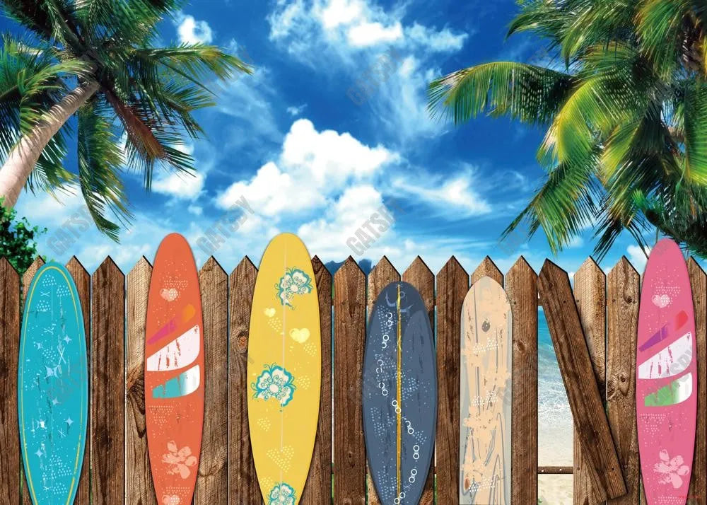 Summer Surfboard Beach Themed Party Photography Backdrop - Gatsby Backdrop