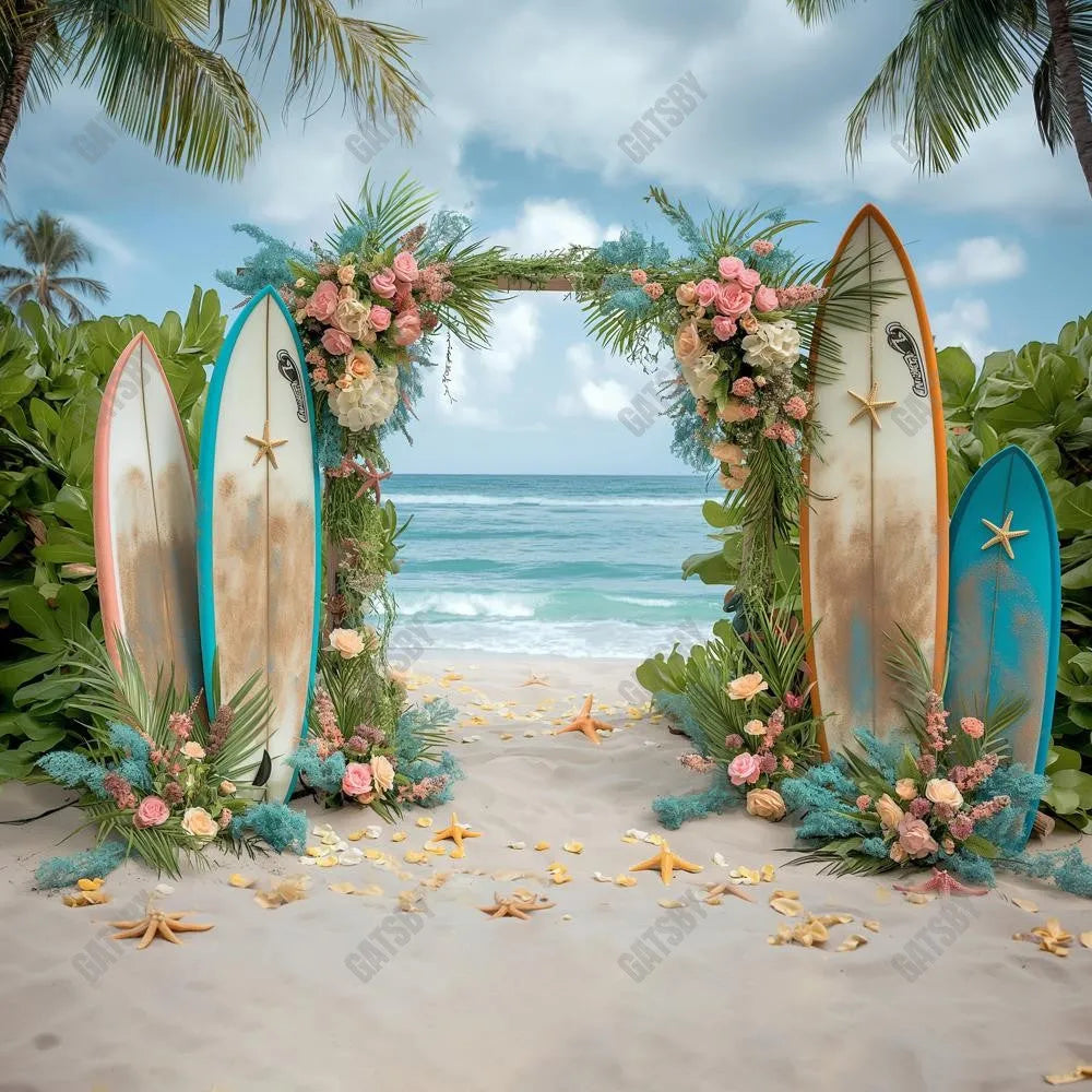 Summer Tropical Flower Arch Photography Backdrop GBSX-99932 - Gatsby Backdrop