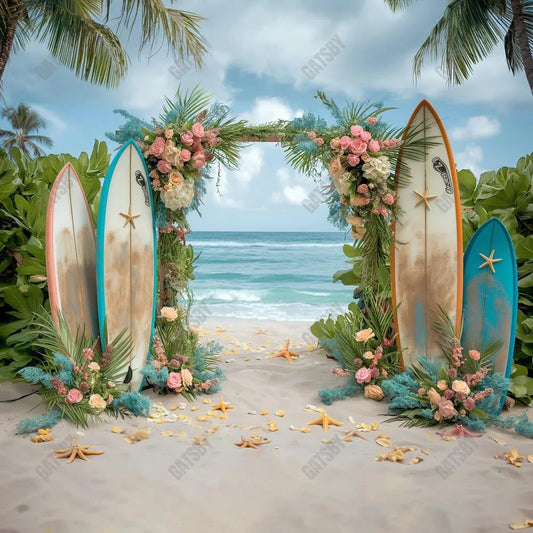 Summer Tropical Flower Arch Photography Backdrop GBSX-99932 - Gatsby Backdrop