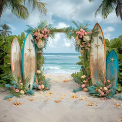 Summer Tropical Flower Arch Photography Backdrop GBSX-99932 - Gatsby Backdrop