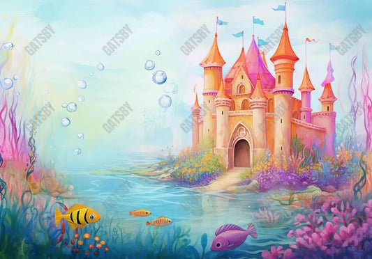 Summer Underwater Castle Backdrop - Gatsby Backdrop