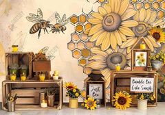 Sunflower Bee Painting Backdrop - Gatsby Backdrop