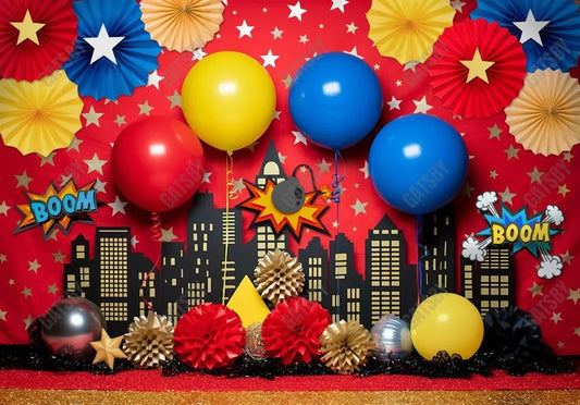 Super Hero Backdrop for Boy Girl Photography Pictures - Gatsby Backdrop