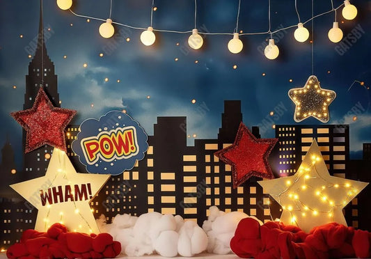 Superhero Night City Photography Backdrop Ym8T-B0466 - Gatsby Backdrop