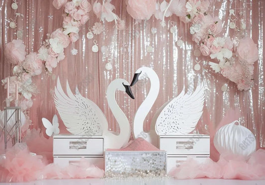 Swan Cake Smash Backdrop - Gatsby Backdrop