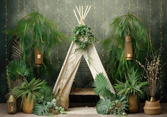 Teepee Green Plants Backdrop - Gatsby Backdrop