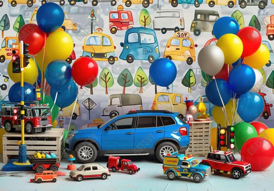 Toy Car Boy Backdrop - Gatsby Backdrop