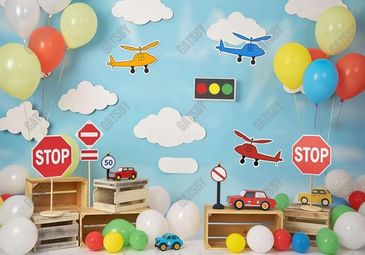 Transportation Cake Smash Backdrop - Gatsby Backdrop