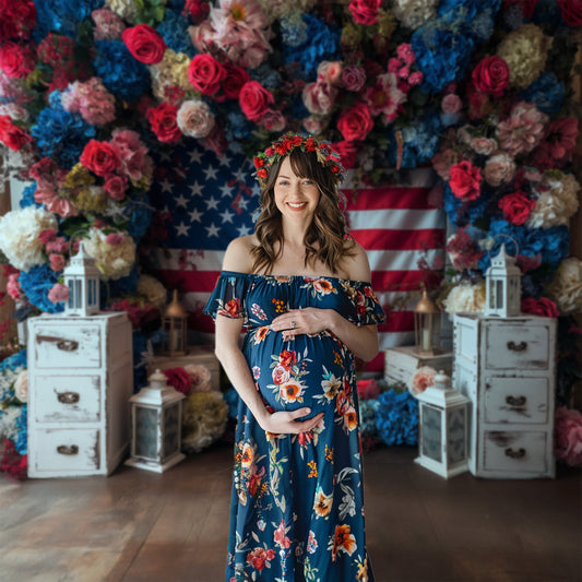 Gatsby 4Th Of July Floral Arch Photography Backdrop GBSX-00086