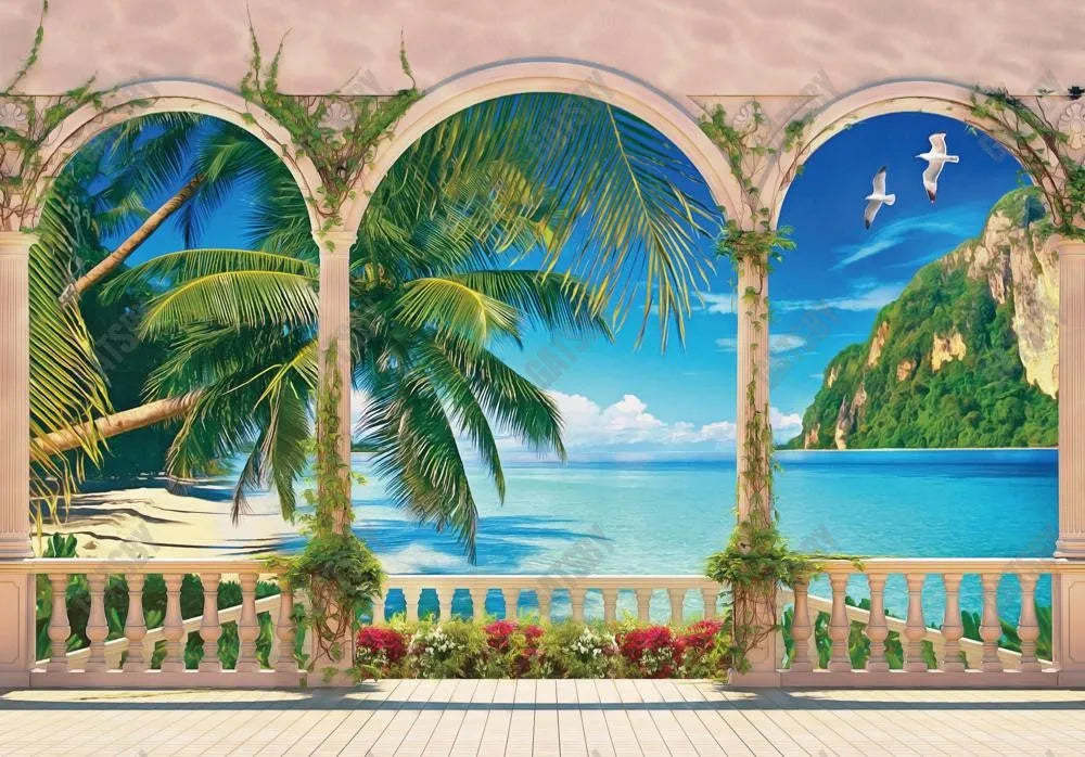 Tropical Garden Beach Photography Backdrop - Gatsby Backdrop