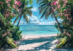 Tropical Ocean Beach Scene Backdrop - Gatsby Backdrop