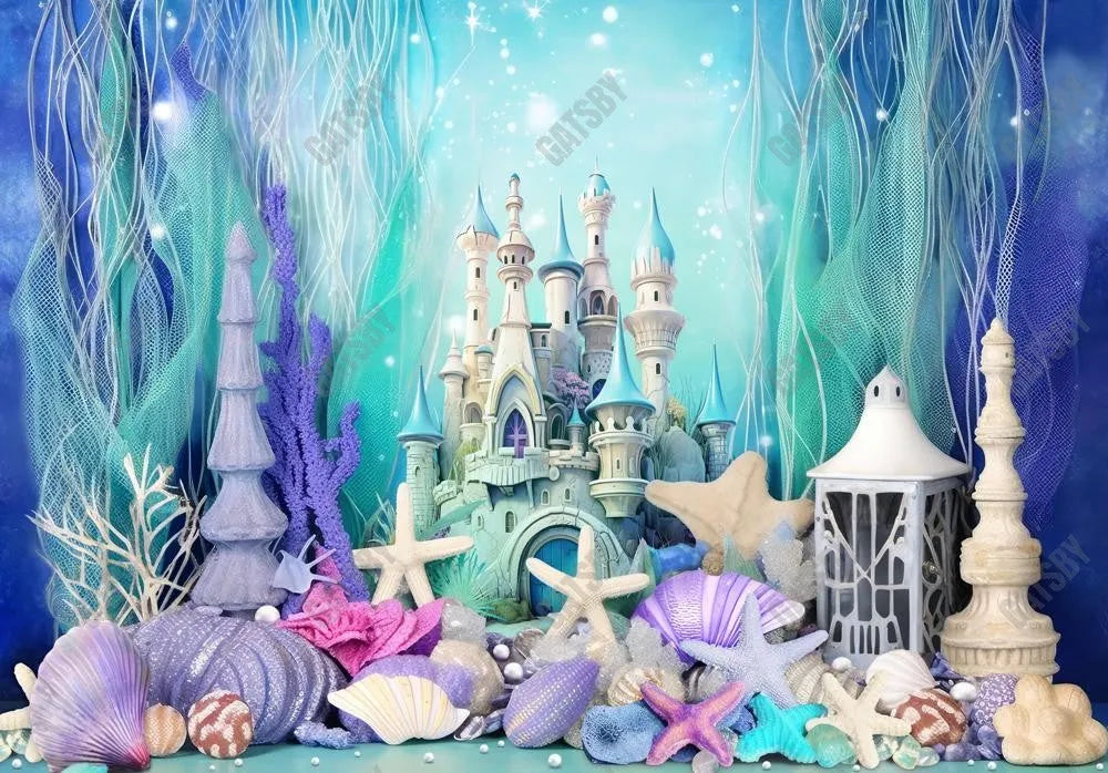 Under the Sea Mermaid Castle Backdrop - Gatsby Backdrop