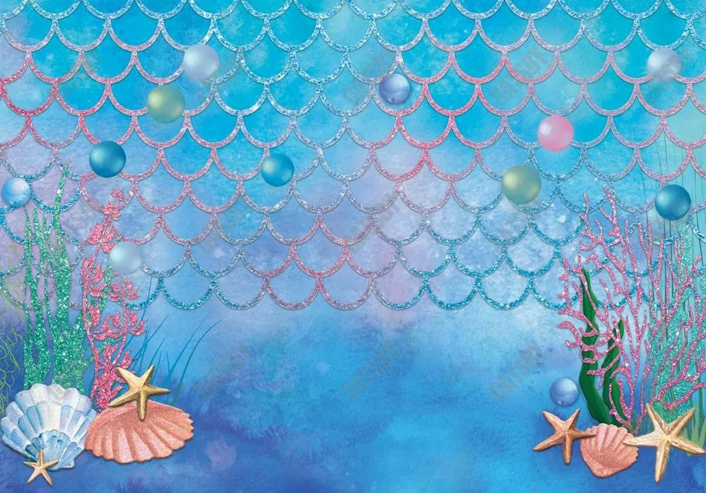 Under The Sea Mermaid Photography Backdrop GBSX-99942 - Gatsby Backdrop