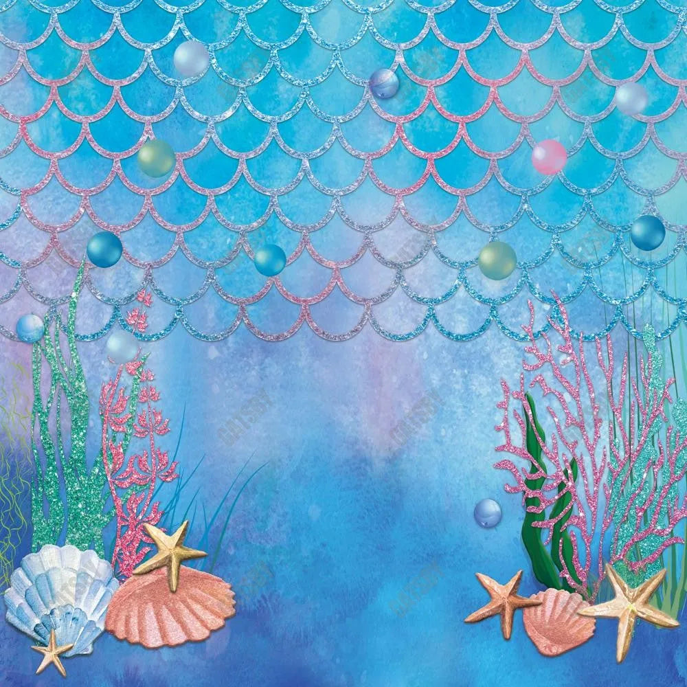 Under The Sea Mermaid Photography Backdrop GBSX-99942 - Gatsby Backdrop