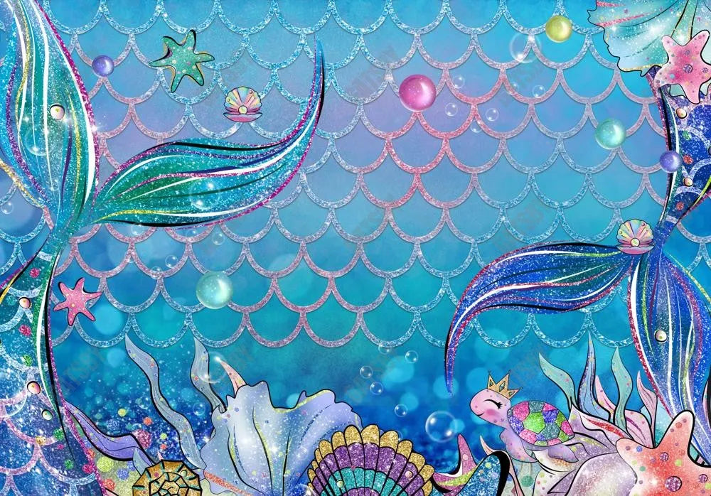 Under The Sea Mermaid Photography Backdrop GBSX-99943 - Gatsby Backdrop