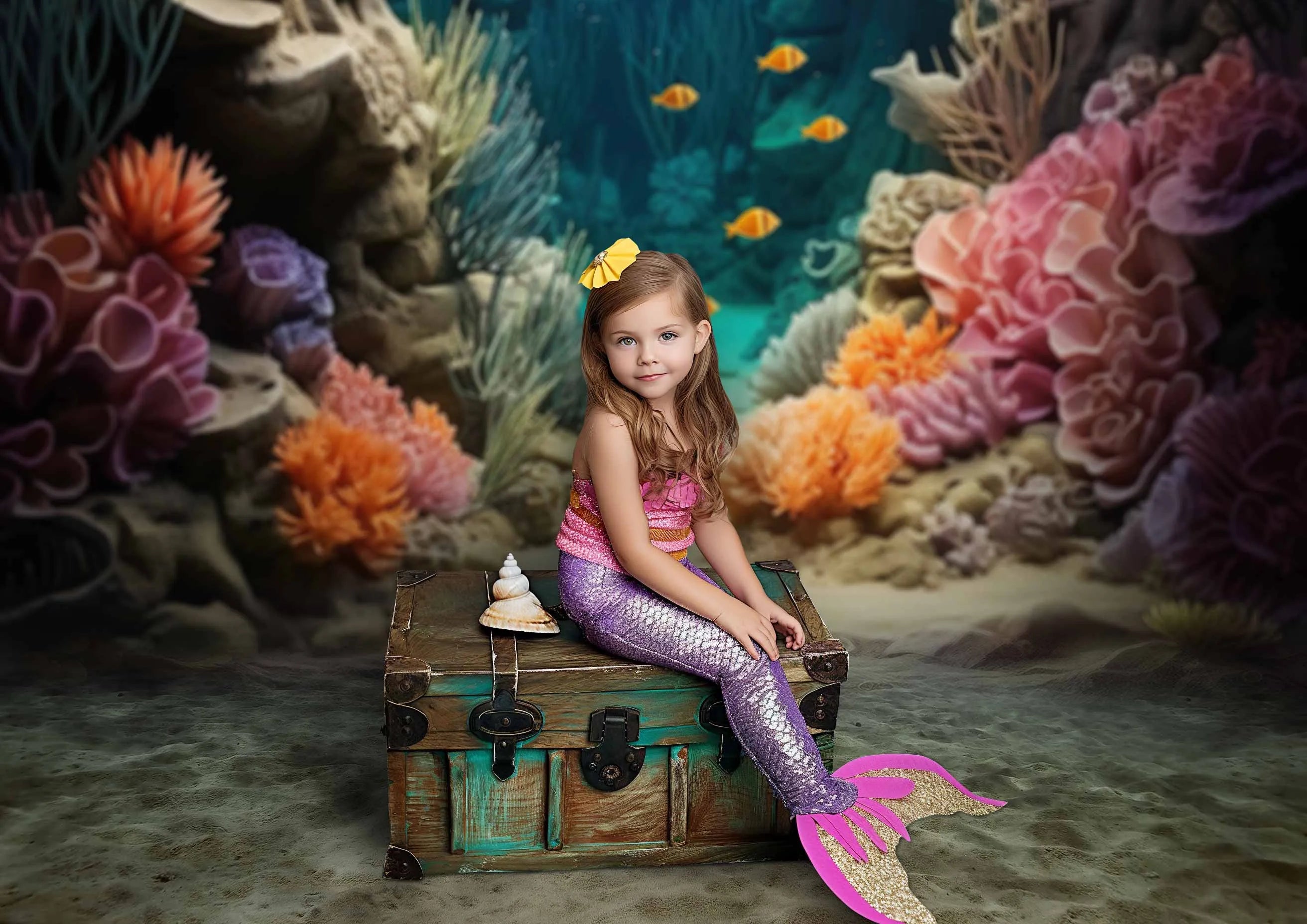 Under The Sea Mermaid Photography Backdrop GBSX-99944 - Gatsby Backdrop