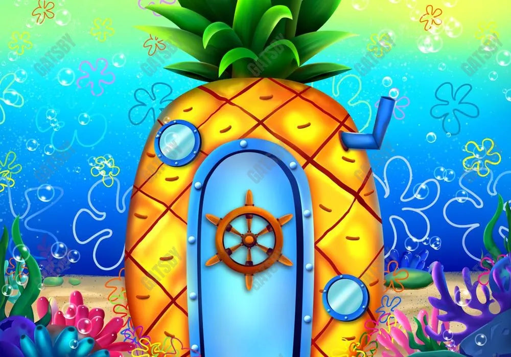 Under The Sea Pineapple House Photography Backdrop GBSX-99945 - Gatsby Backdrop