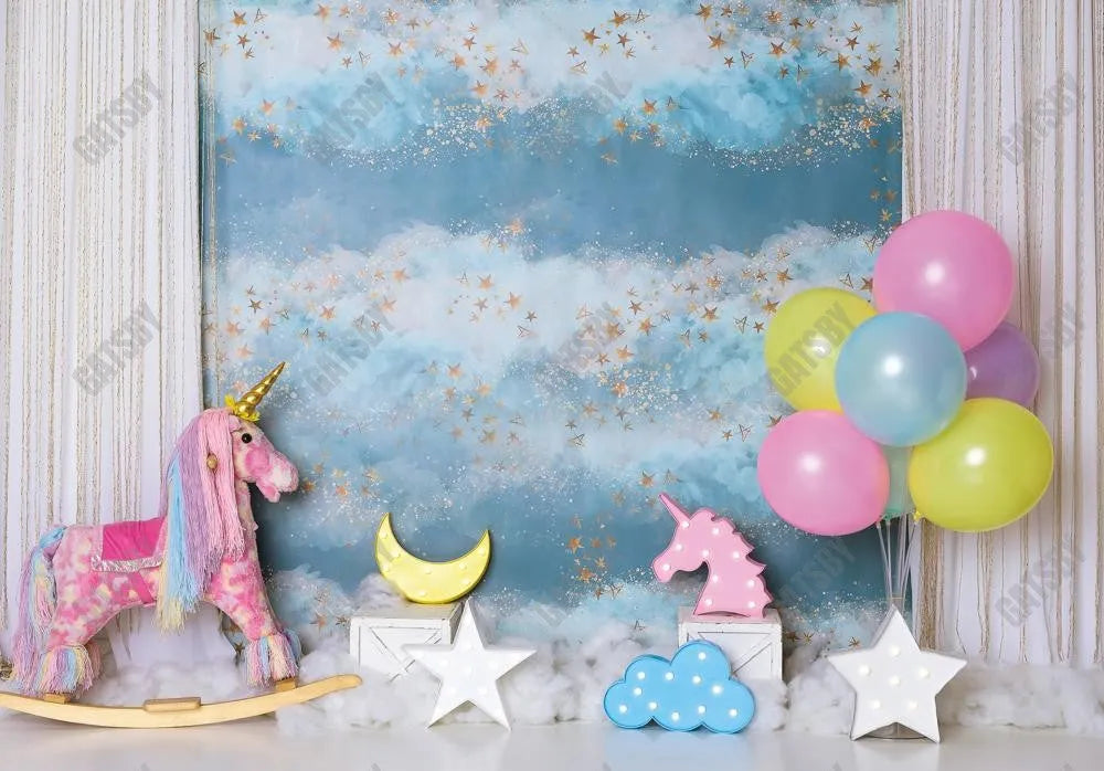 Unicorn Birthday Photography Backdrop GBSX-99946 - Gatsby Backdrop