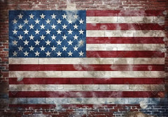 US American Flag Brick Wall Backdrop - Gatsby Backdrop