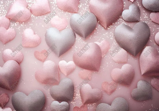 Valentine Pink Hearts Pattern Photography Backdrop - Gatsby Backdrop